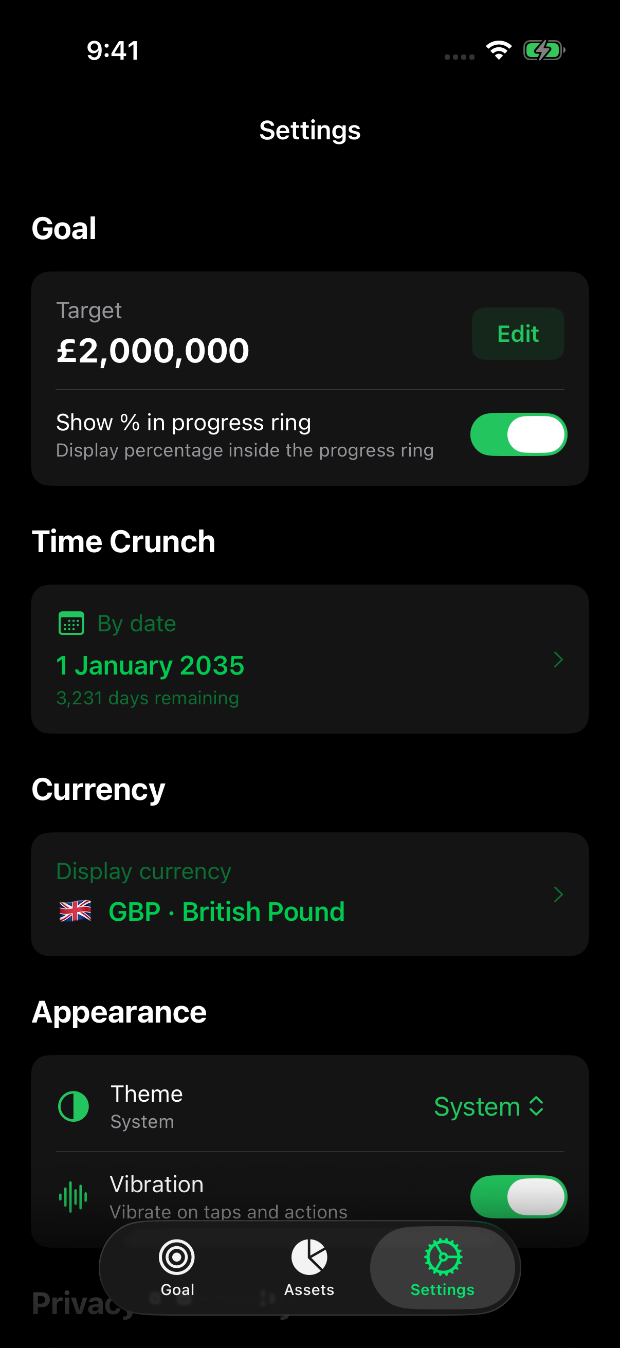 Settings with Pro features